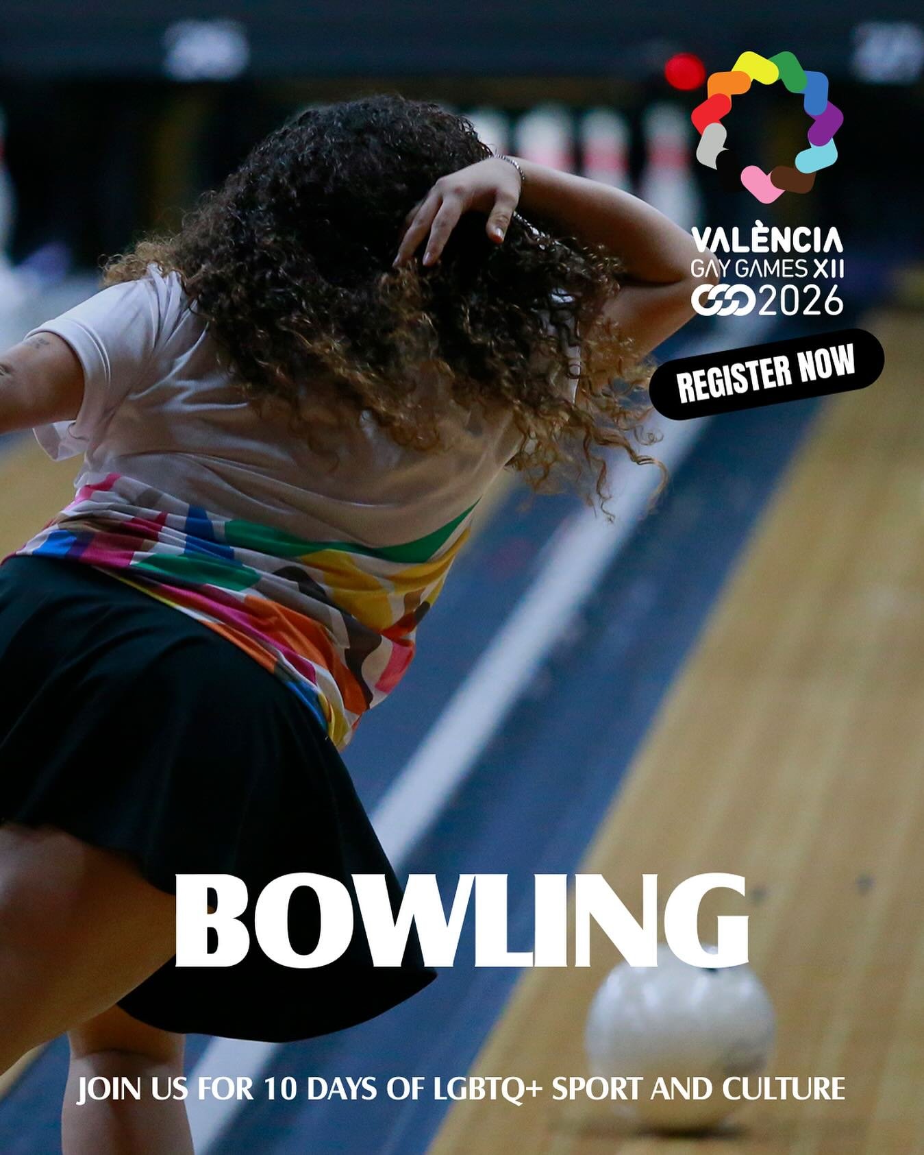Grab your ball, pick your lane, and bring that perfect game energy! 🎳✨ Registration is OPEN for Gay Games XII 2026 in Val&egrave;ncia - it&rsquo;s time to roll with pride. 🏳️&zwj;🌈gaygamesvalencia2026.com/en