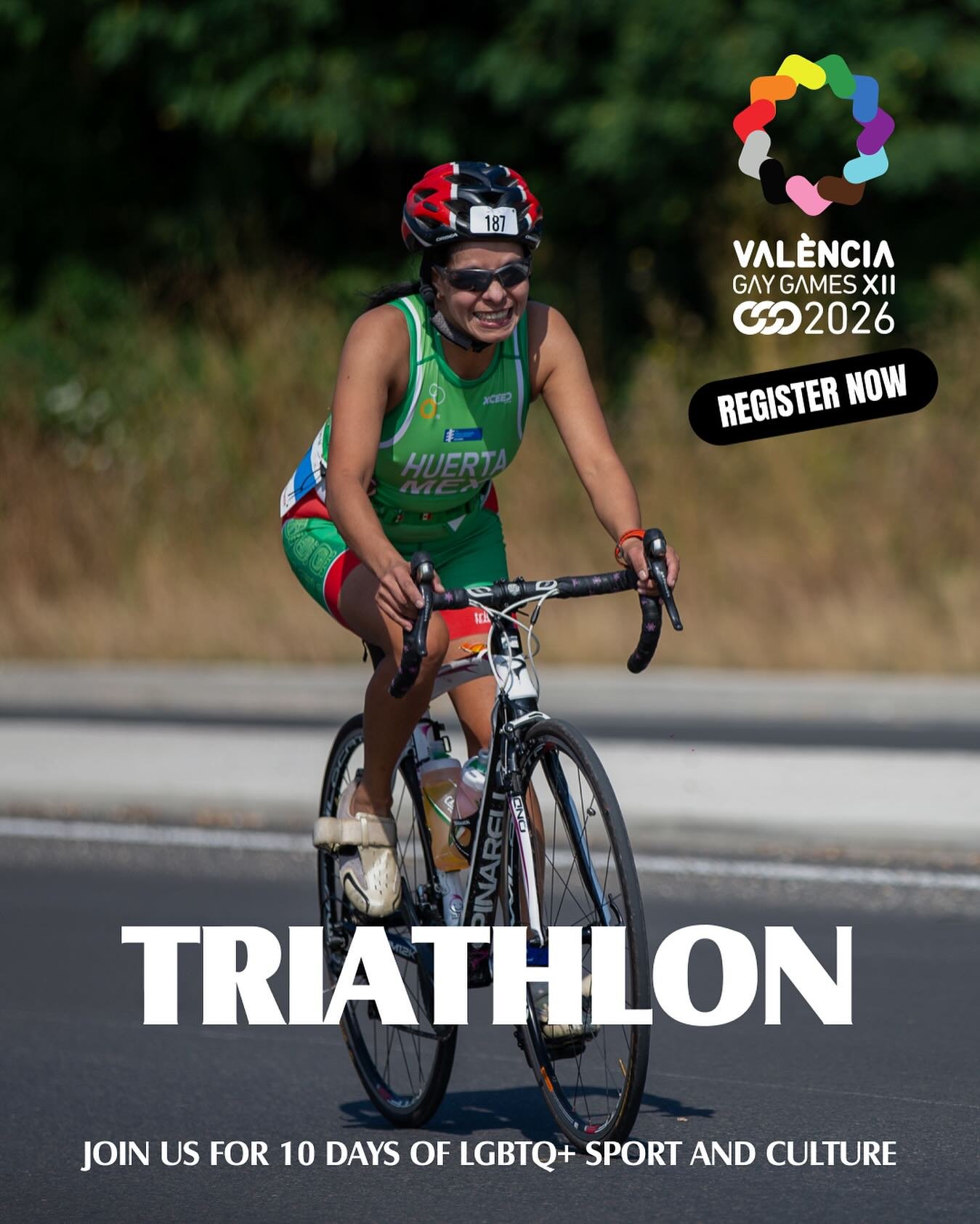 Swim, bike, run - repeat with pride! 🏊&zwj;♂️🚴🏽&zwj;♀️🏃&zwj;♂️ Registration is OPEN for Gay Games XII 2026 in Val&egrave;ncia. Take on the ultimate test of endurance. 🏳️&zwj;🌈